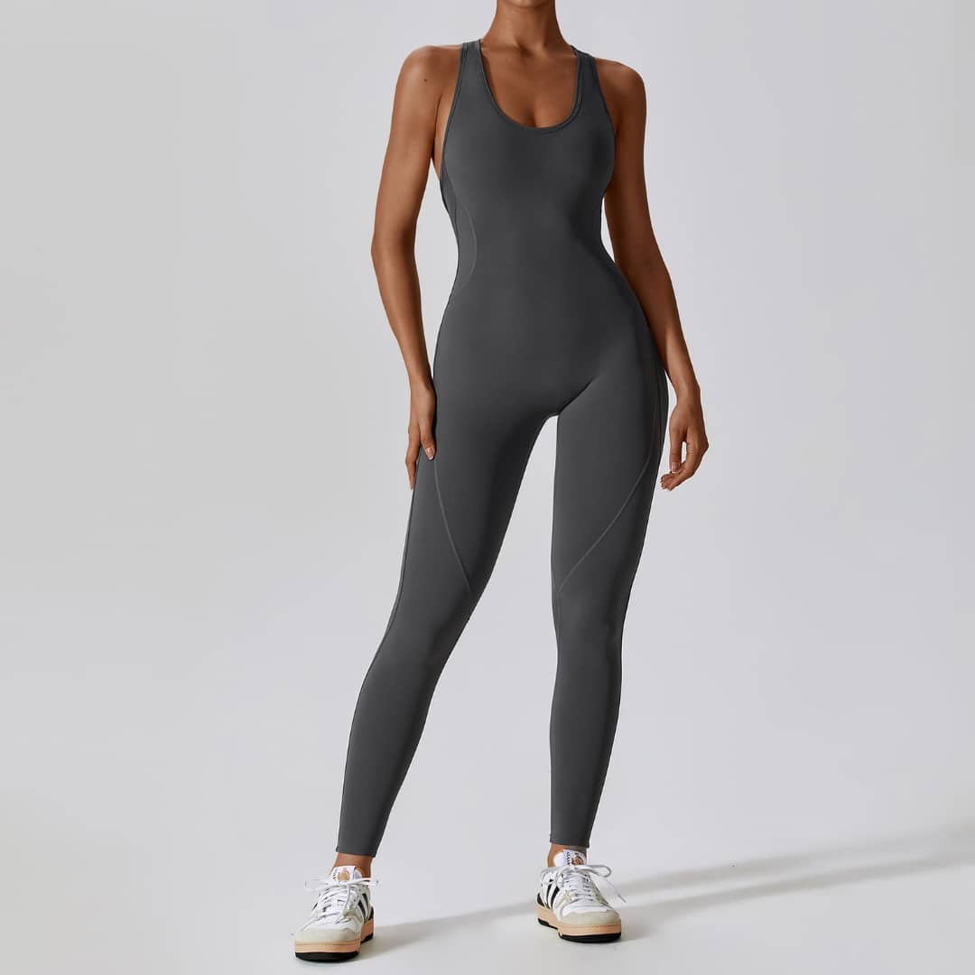 LUXE FAVE SCULPTED JUMPSUIT - GRAY