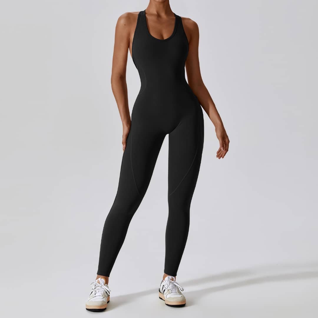 LUXE FAVE SCULPTED JUMPSUIT - BLACK